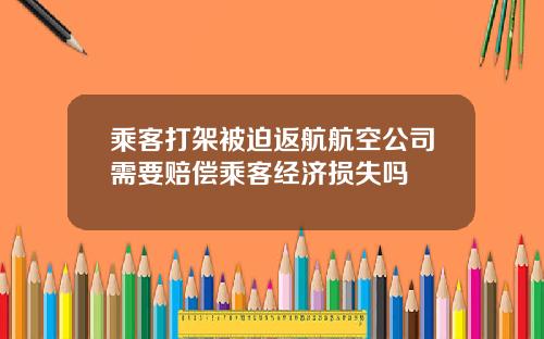 乘客打架被迫返航航空公司需要赔偿乘客经济损失吗
