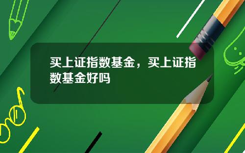 买上证指数基金，买上证指数基金好吗