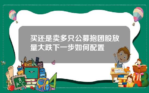 买还是卖多只公募抱团股放量大跌下一步如何配置