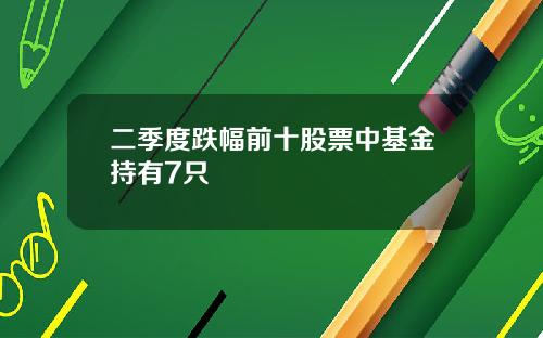 二季度跌幅前十股票中基金持有7只