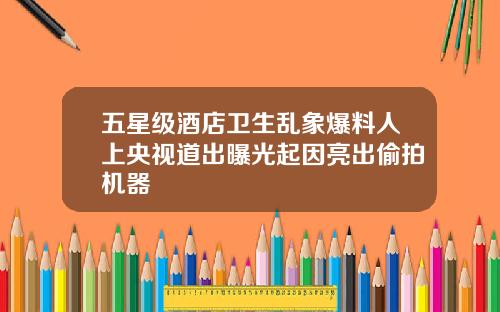 五星级酒店卫生乱象爆料人上央视道出曝光起因亮出偷拍机器