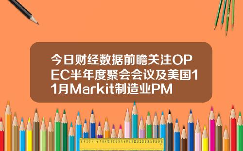 今日财经数据前瞻关注OPEC半年度聚会会议及美国11月Markit制造业PMI
