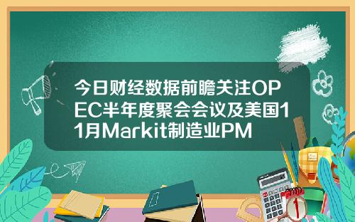 今日财经数据前瞻关注OPEC半年度聚会会议及美国11月Markit制造业PMI