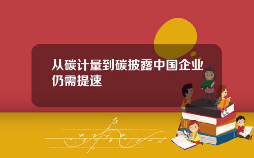 从碳计量到碳披露中国企业仍需提速
