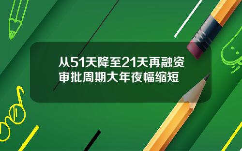 从51天降至21天再融资审批周期大年夜幅缩短