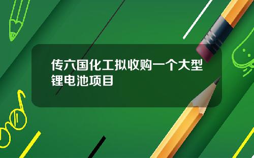 传六国化工拟收购一个大型锂电池项目