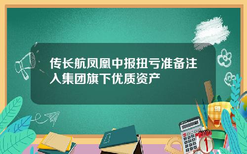 传长航凤凰中报扭亏准备注入集团旗下优质资产