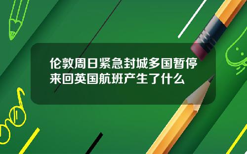 伦敦周日紧急封城多国暂停来回英国航班产生了什么