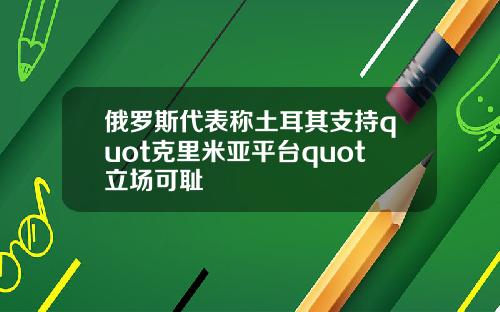 俄罗斯代表称土耳其支持quot克里米亚平台quot立场可耻