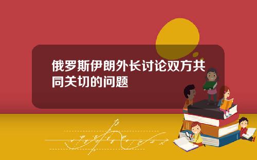 俄罗斯伊朗外长讨论双方共同关切的问题
