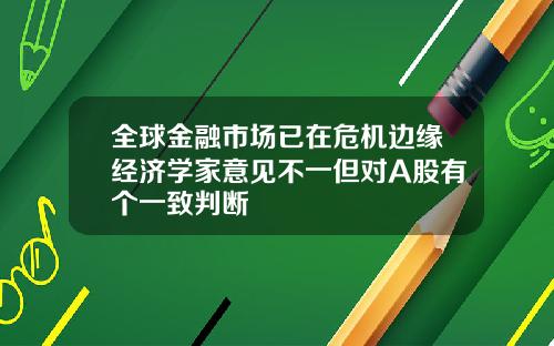 全球金融市场已在危机边缘经济学家意见不一但对A股有个一致判断