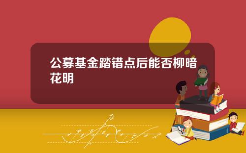 公募基金踏错点后能否柳暗花明