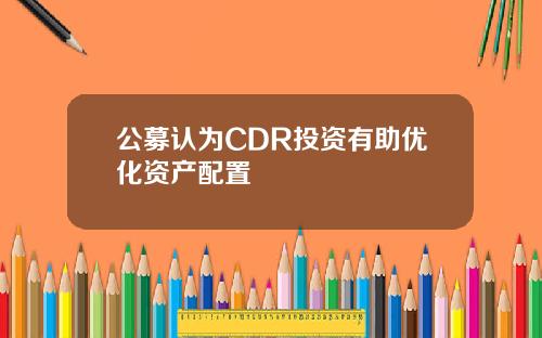 公募认为CDR投资有助优化资产配置