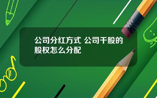 公司分红方式 公司干股的股权怎么分配