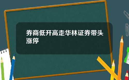 券商低开高走华林证券带头涨停