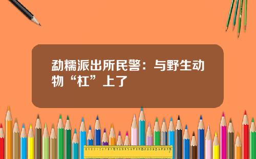 勐糯派出所民警：与野生动物“杠”上了