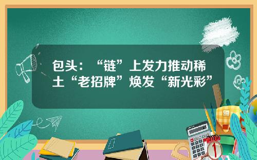 包头：“链”上发力推动稀土“老招牌”焕发“新光彩”