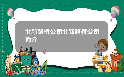 北新路桥公司北新路桥公司简介