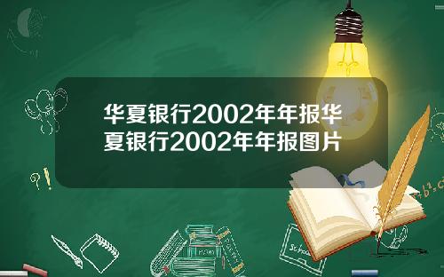 华夏银行2002年年报华夏银行2002年年报图片