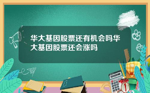 华大基因股票还有机会吗华大基因股票还会涨吗