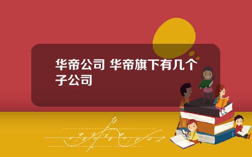 华帝公司 华帝旗下有几个子公司