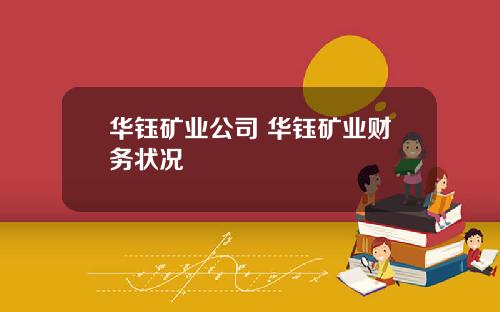 华钰矿业公司 华钰矿业财务状况