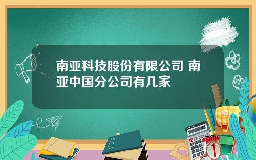 南亚科技股份有限公司 南亚中国分公司有几家