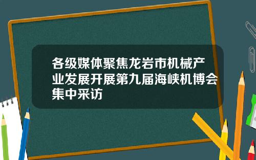 各级媒体聚焦龙岩市机械产业发展开展第九届海峡机博会集中采访