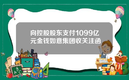 向控股股东支付1099亿元金钱如意集团收关注函