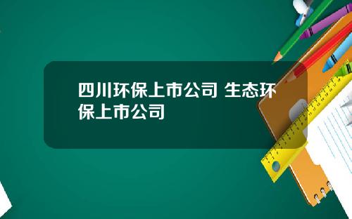四川环保上市公司 生态环保上市公司