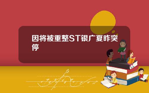 因将被重整ST银广夏昨突停