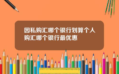 因私购汇哪个银行划算个人购汇哪个银行最优惠