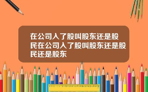 在公司入了股叫股东还是股民在公司入了股叫股东还是股民还是股东