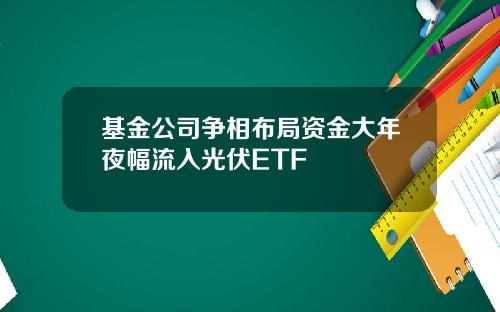 基金公司争相布局资金大年夜幅流入光伏ETF