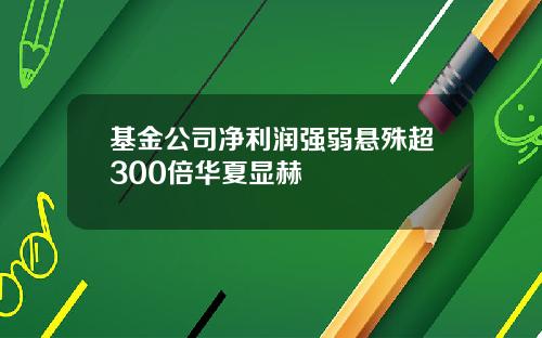 基金公司净利润强弱悬殊超300倍华夏显赫