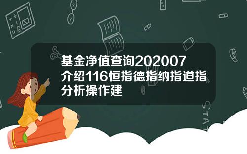 基金净值查询202007介绍116恒指德指纳指道指分析操作建