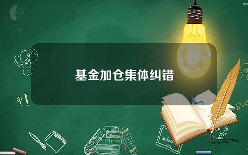 基金加仓集体纠错