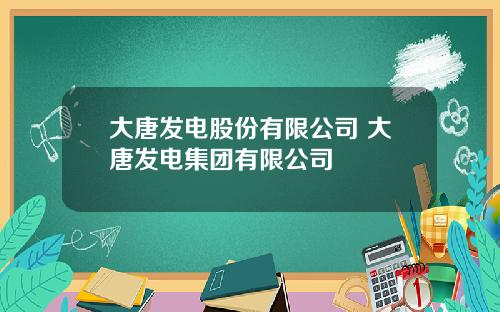 大唐发电股份有限公司 大唐发电集团有限公司