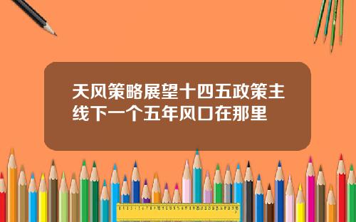 天风策略展望十四五政策主线下一个五年风口在那里