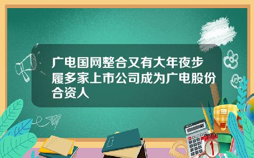 广电国网整合又有大年夜步履多家上市公司成为广电股份合资人