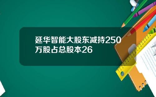 延华智能大股东减持250万股占总股本26