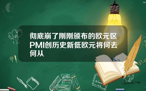 彻底崩了刚刚颁布的欧元区PMI创历史新低欧元将何去何从