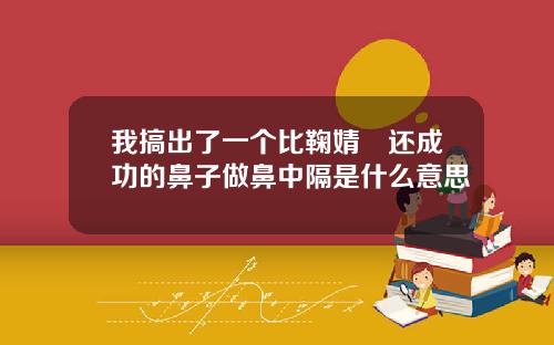 我搞出了一个比鞠婧祎还成功的鼻子做鼻中隔是什么意思