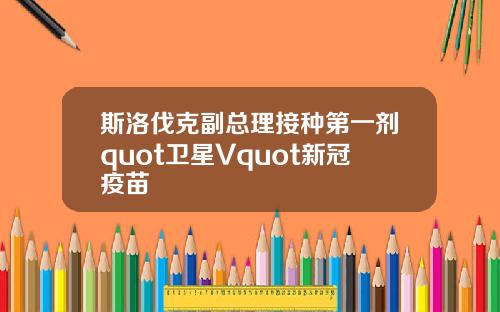 斯洛伐克副总理接种第一剂quot卫星Vquot新冠疫苗