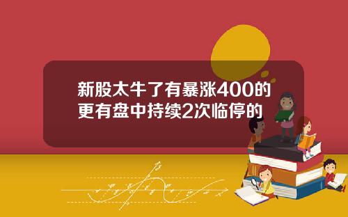 新股太牛了有暴涨400的更有盘中持续2次临停的