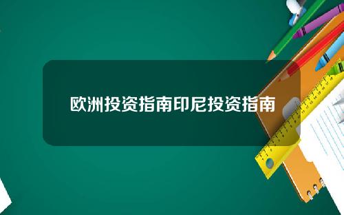 欧洲投资指南印尼投资指南