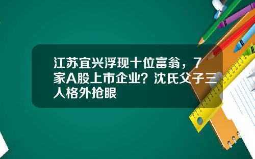 江苏宜兴浮现十位富翁，7家A股上市企业？沈氏父子三人格外抢眼