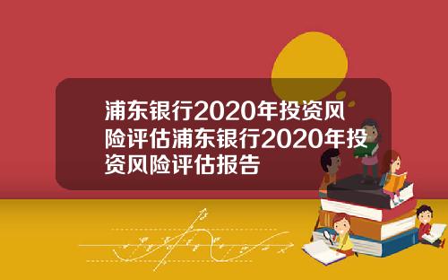 浦东银行2020年投资风险评估浦东银行2020年投资风险评估报告