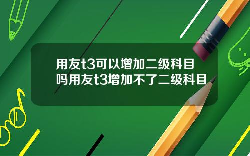 用友t3可以增加二级科目吗用友t3增加不了二级科目