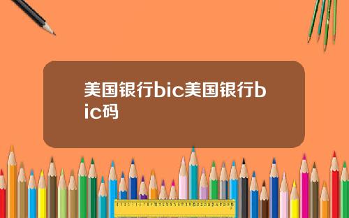 美国银行bic美国银行bic码